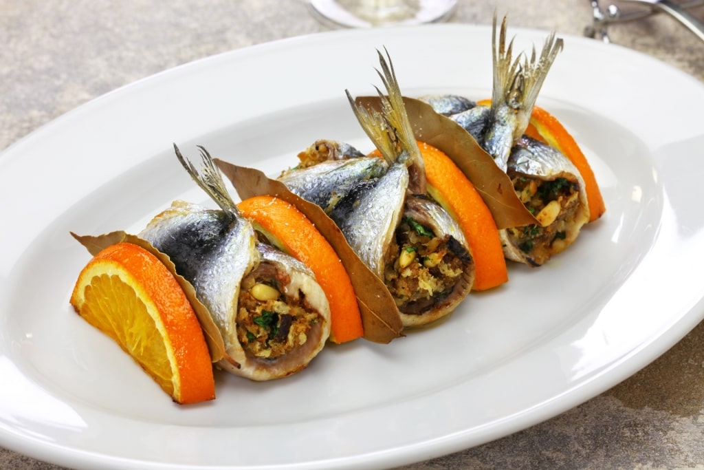 Plate of Sarde a Beccafico