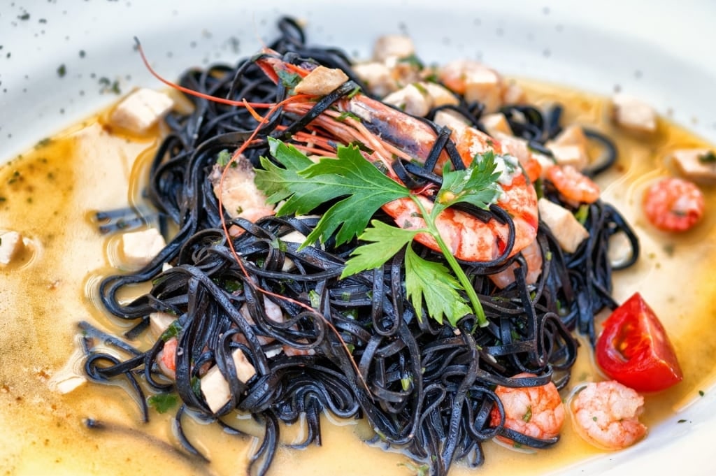 Plate of Spaghetti al nero di seppia