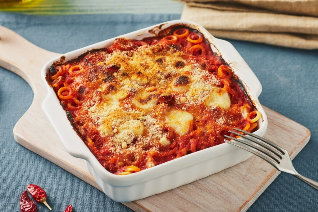 Freshly baked Timballo di anelletti