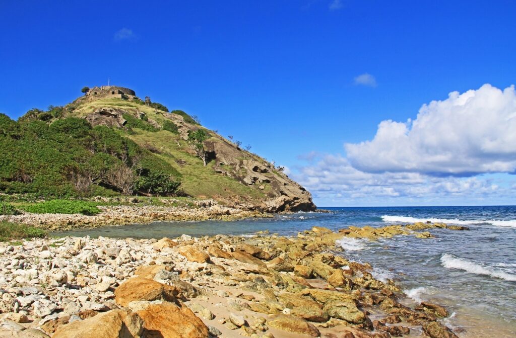 Rocky landscape of Deep Bay Beach