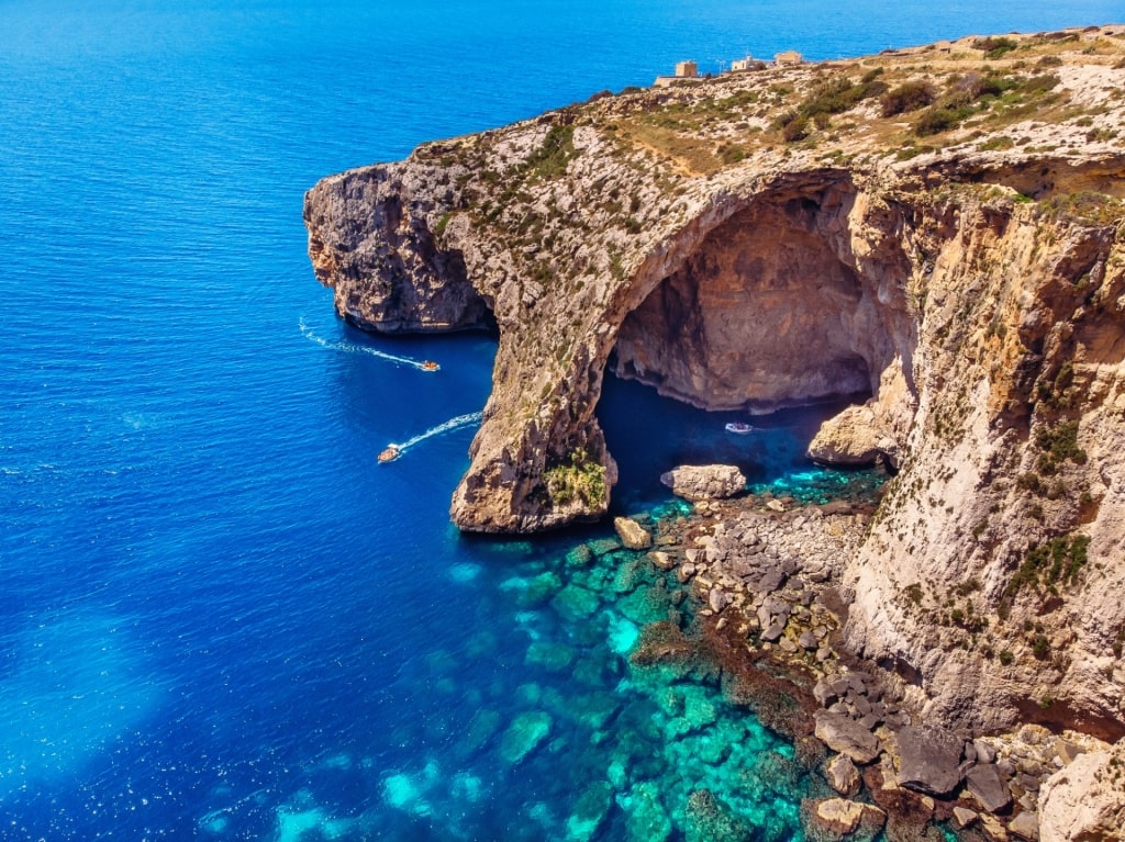 Aerial view of Blue Grotto