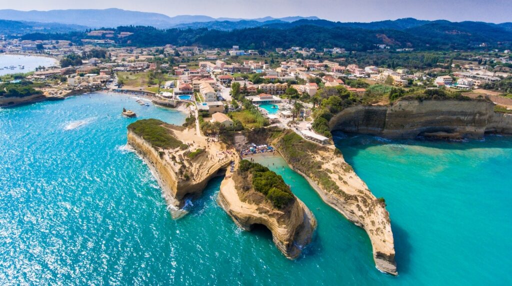 Aerial view of To Kanali Tou Erota, Corfu