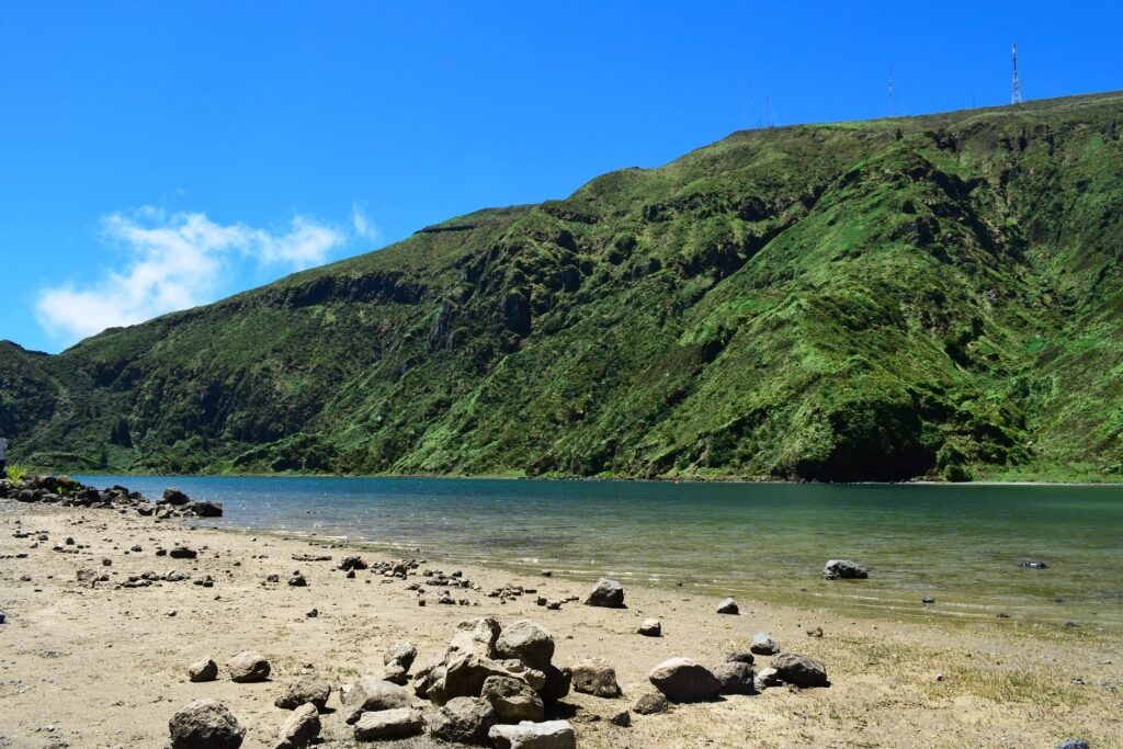 Quiet beach in Lagoa do Fogo, Azores