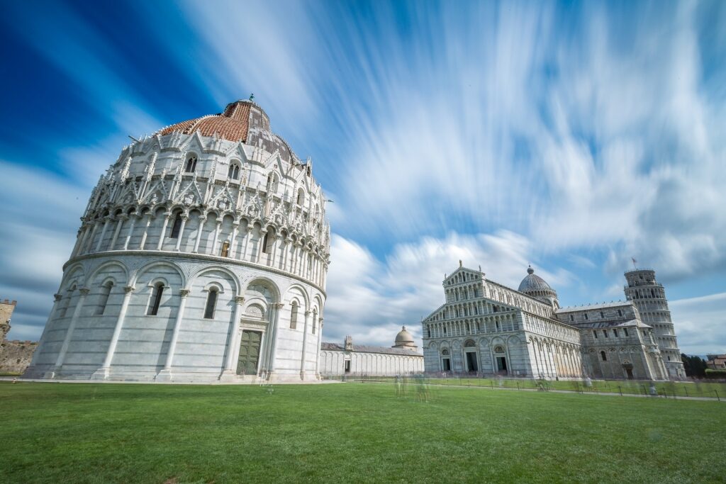 View of Field of Miracles, Pisa on a sunny day