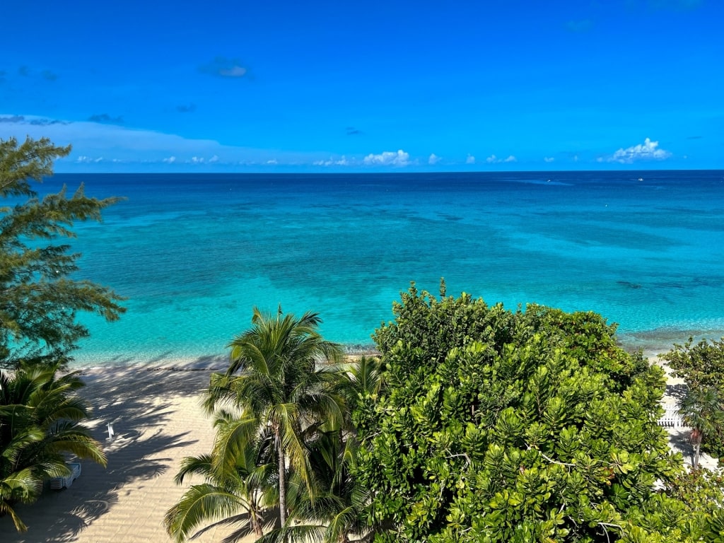 Aerial view of Cemetery Beach, Grand Cayman