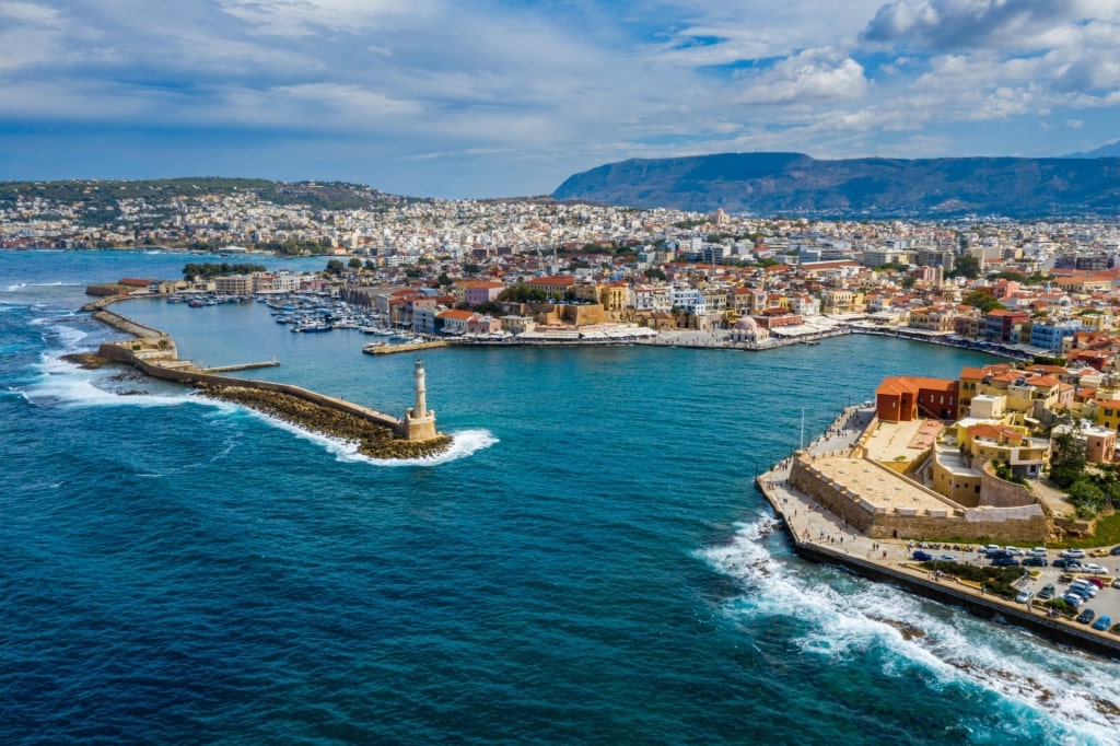 Waterfront view of Chania