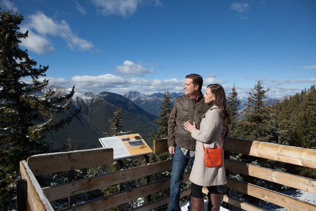 Couple sightseeing from Banff Springs