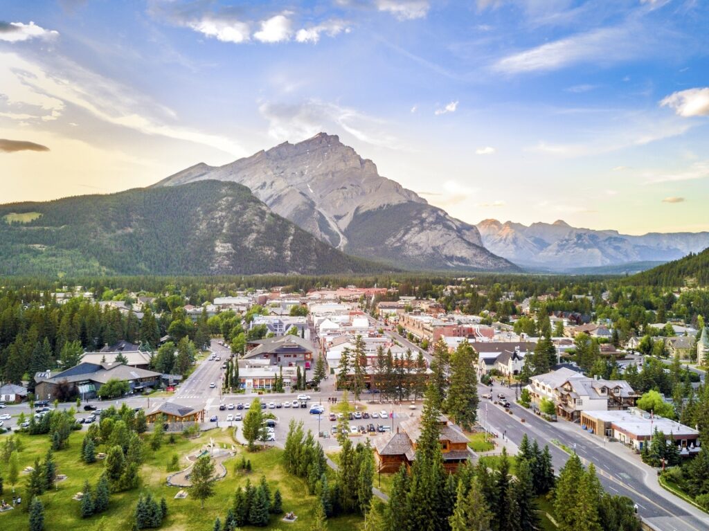 Scenic landscape of Downtown Banff