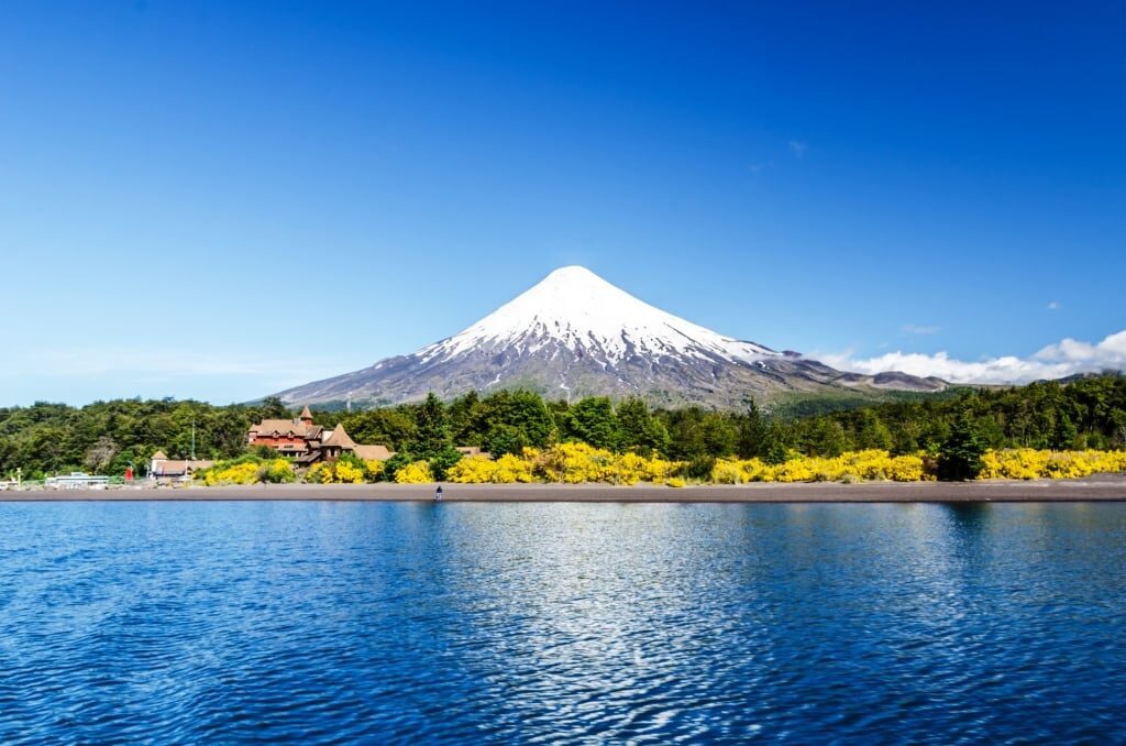 View of Lake Llanquihue with Osorno Volcano