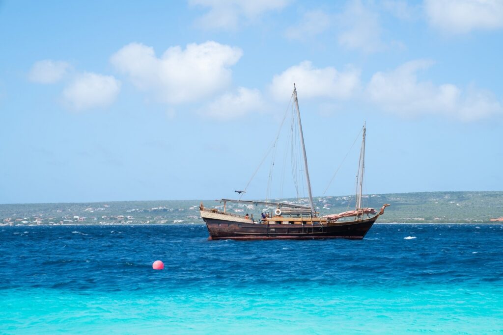 Boat sailing in Bonaire