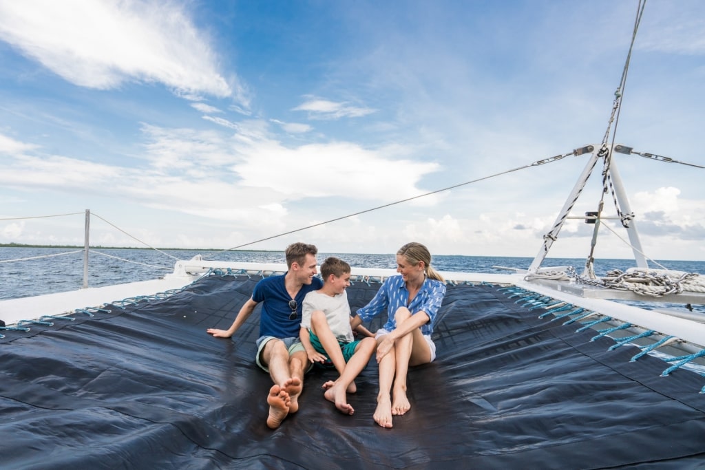 Family sailing in Grand Cayman