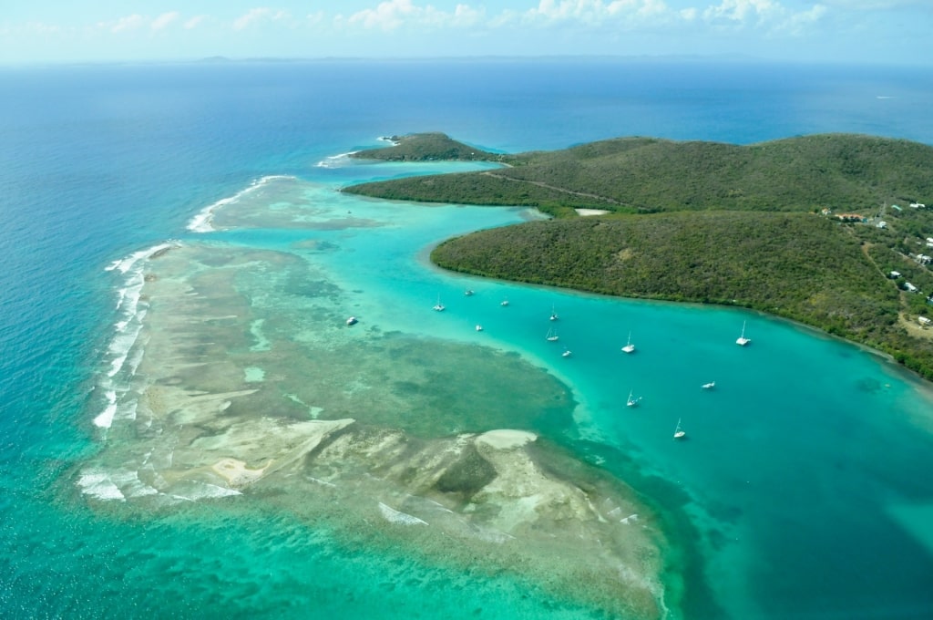 Aerial view of Culebra in Puerto Rico