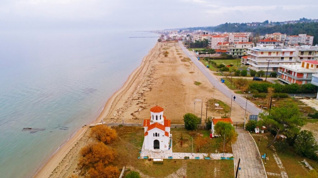 Aerial view of Agia Triada Beach