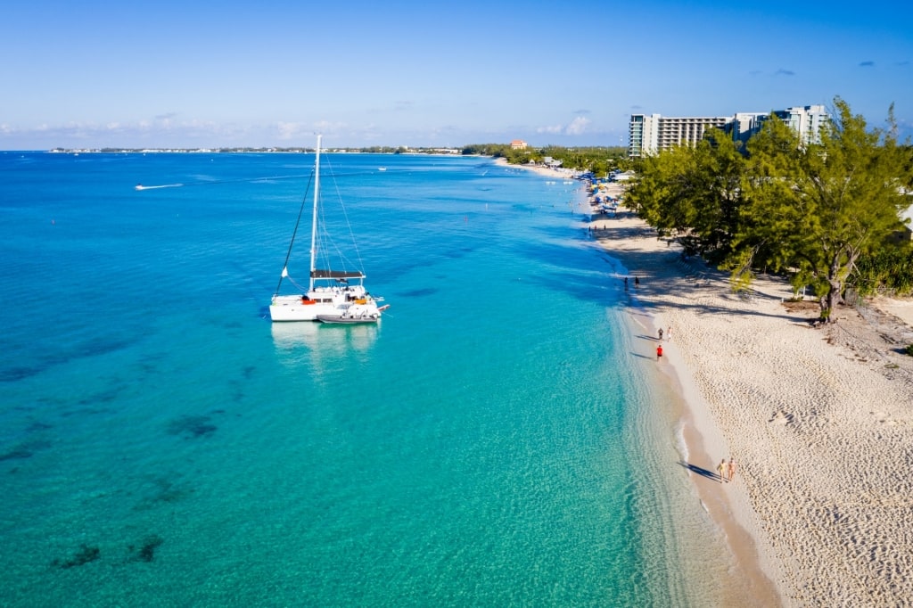 Aerial view of Seven Mile Beach, Grand Cayman