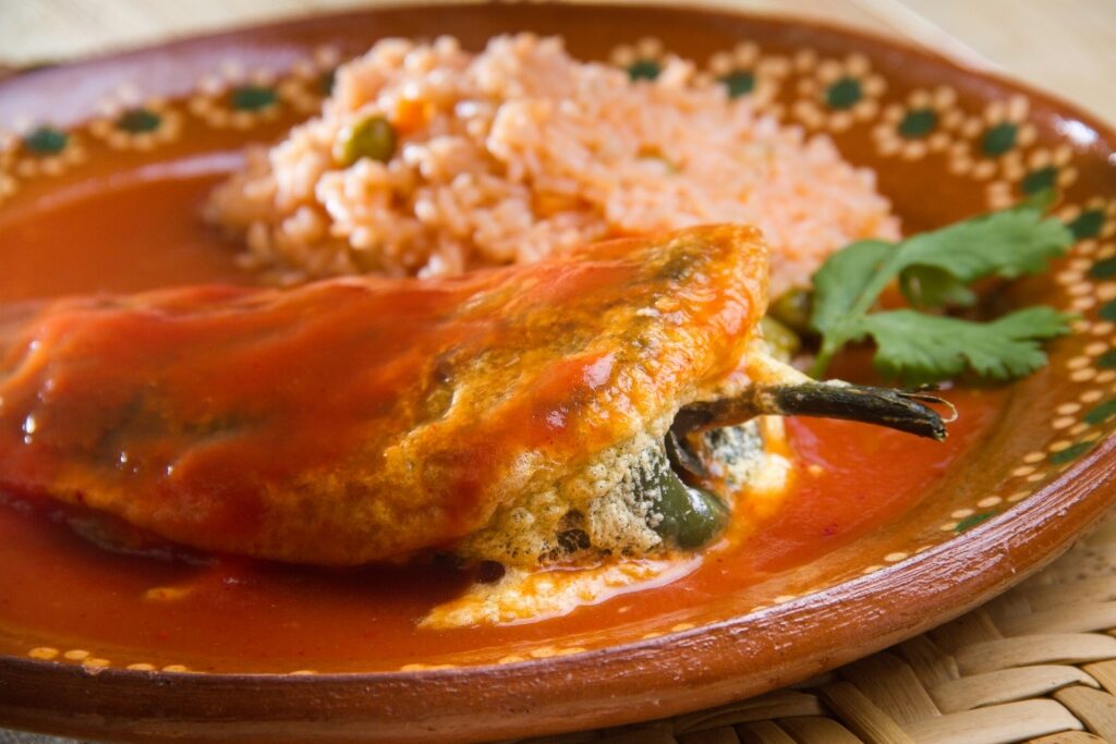 Plate of Chiles rellenos