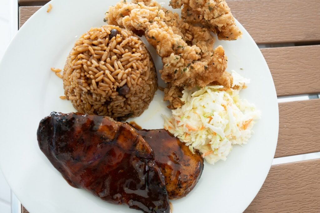 Plate of Rice and peas