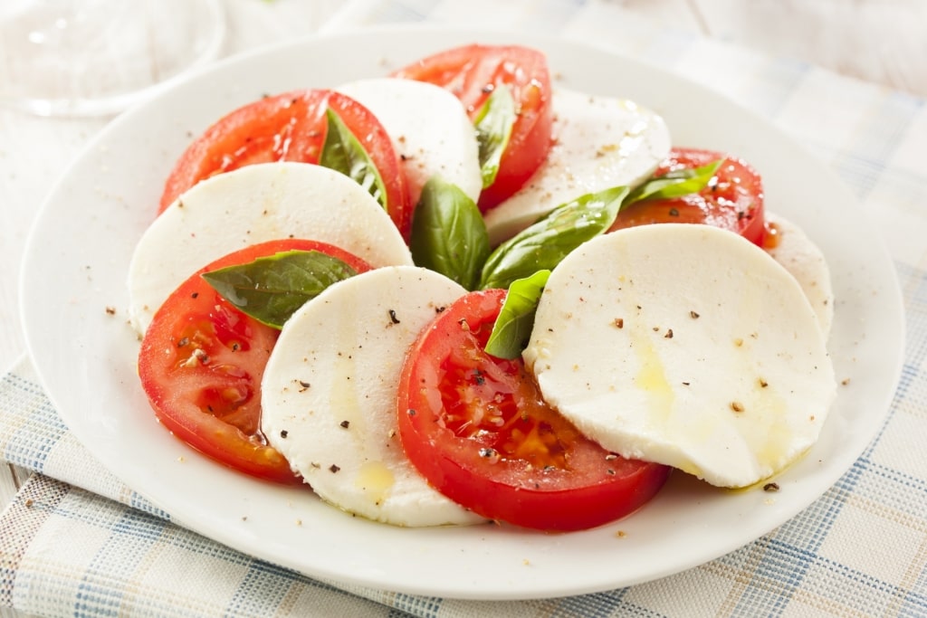 Plate of Caprese salad