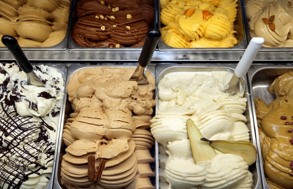 Different flavors of gelato
