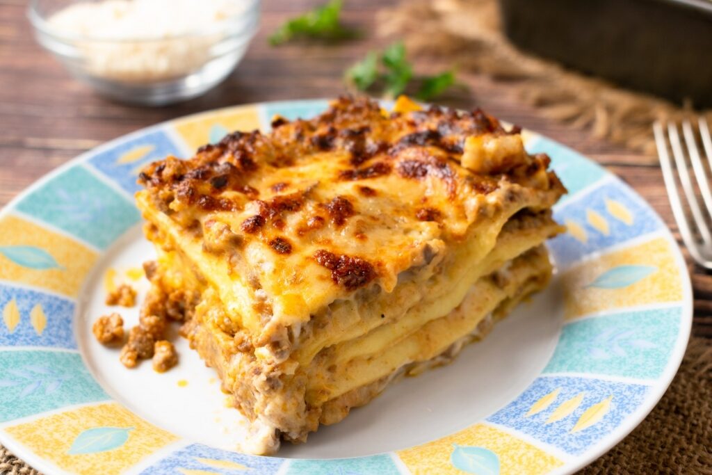 Plate of lasagna