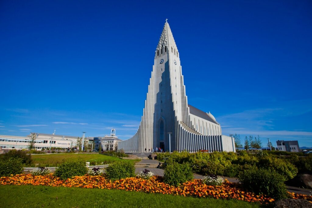 Beautiful architecture of Hallgrímskirkja Church, Reykjavik