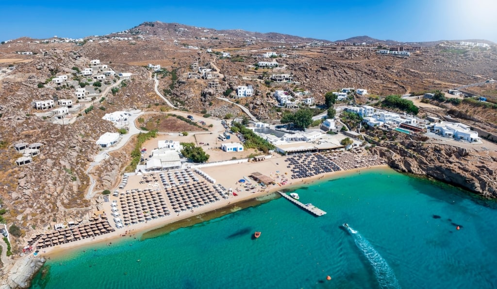 Popular beach of Super Paradise, Mykonos