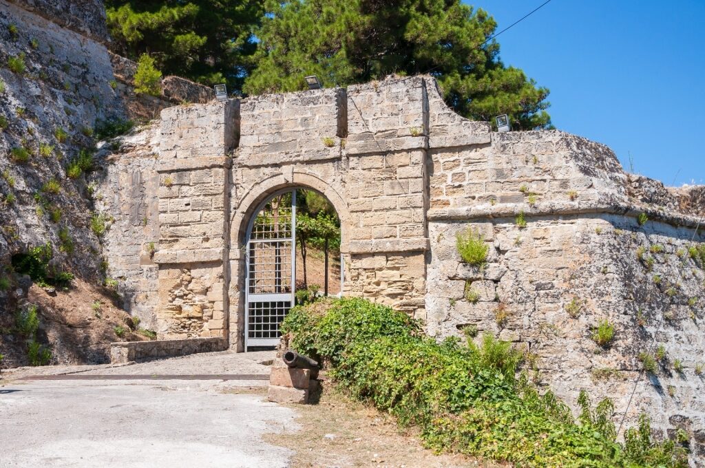 Historic site of Bóchali Venetian Castle in Zakynthos, Greece