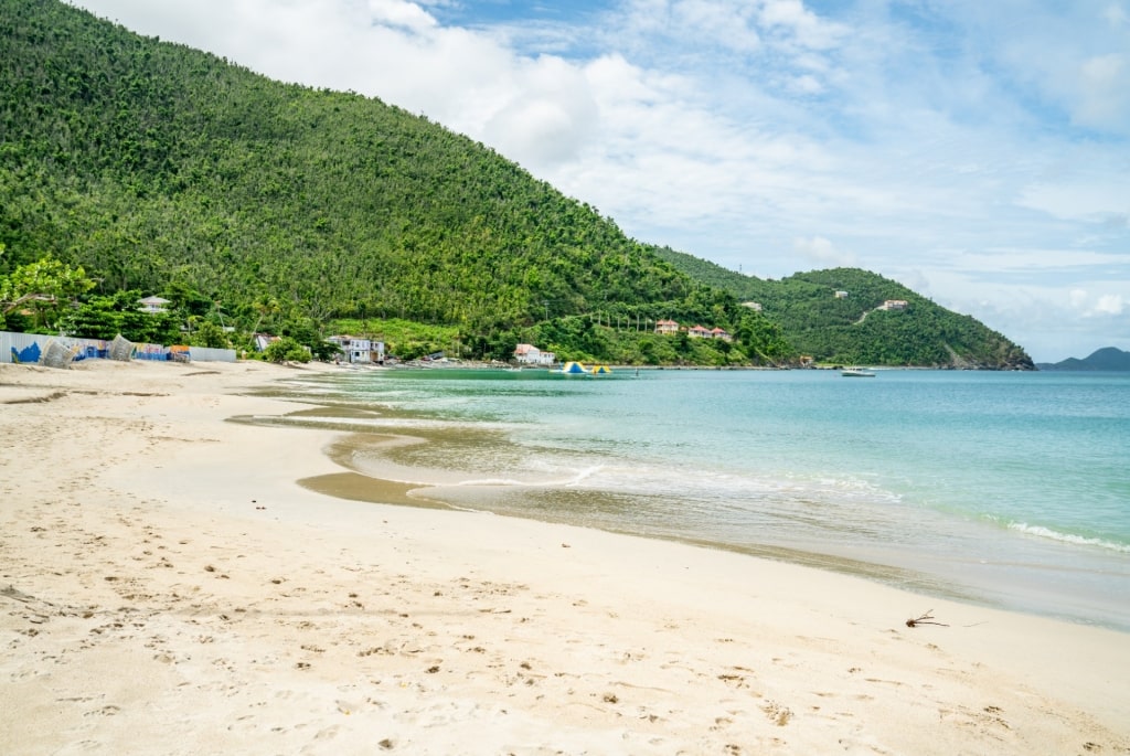 Sandy beach of Cane Garden Bay in Tortola, BVI