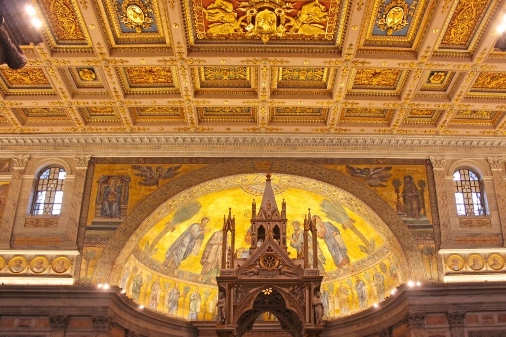 View inside Basilica Papale San Paolo fuori le Mura