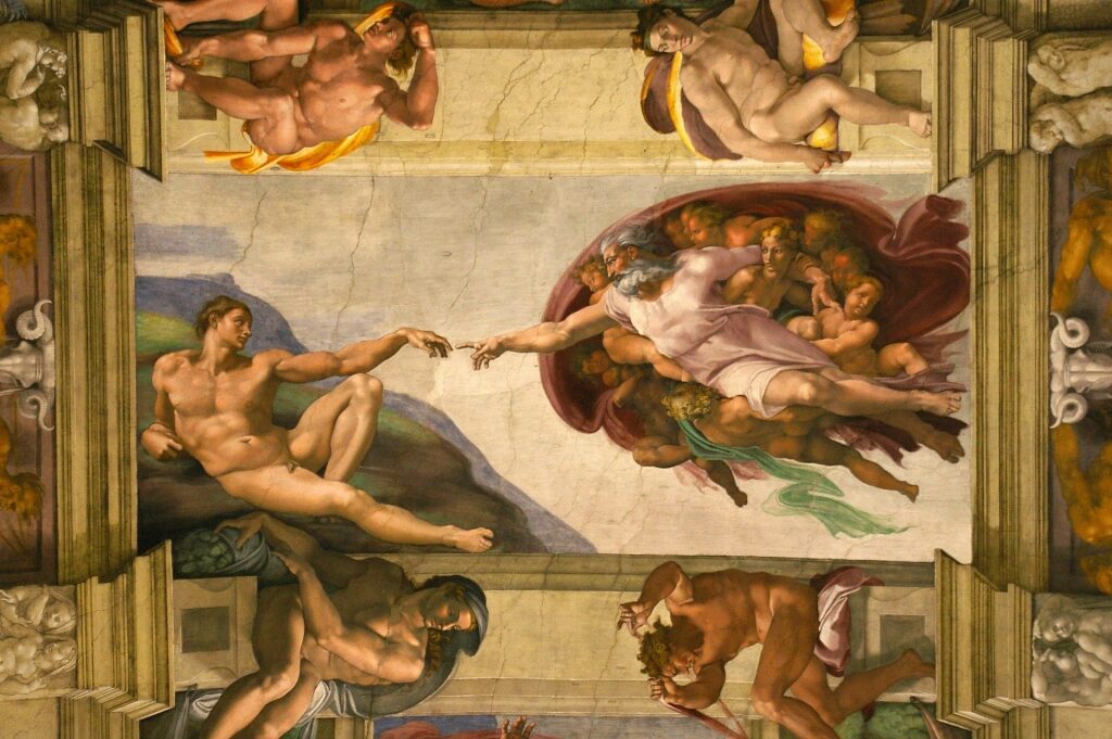 The Creation of Adam inside the Sistine Chapel