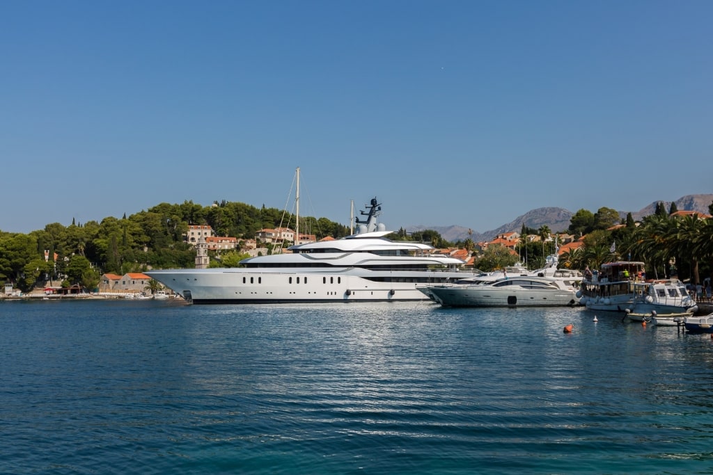 Boats lined up on Cavtat's waterfront