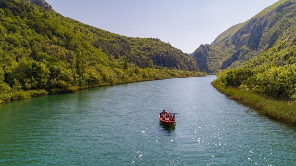 People cruising down Cetina River