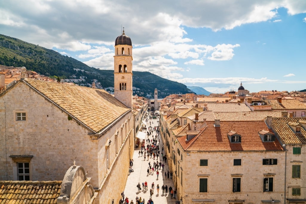 Street view of Stradun, Dubrovnik Old Town