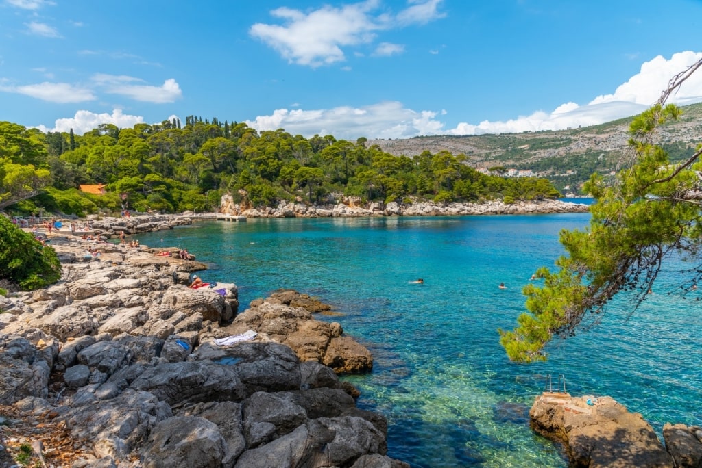 Rocky shoreline of Lokrum Island