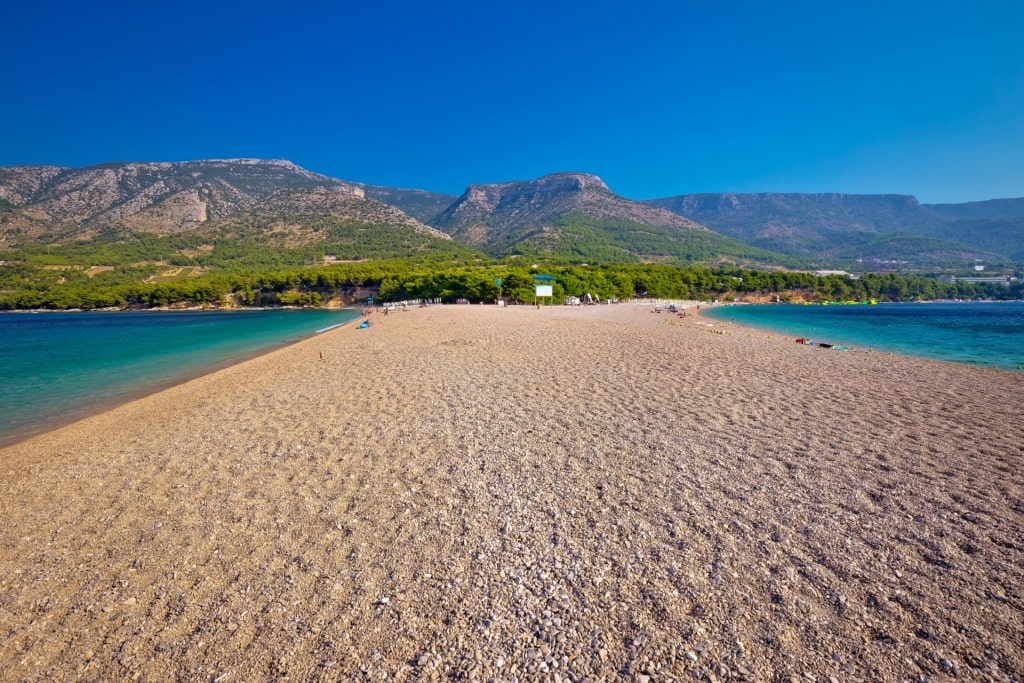 Sandy beach of Zlatni Rat Beach