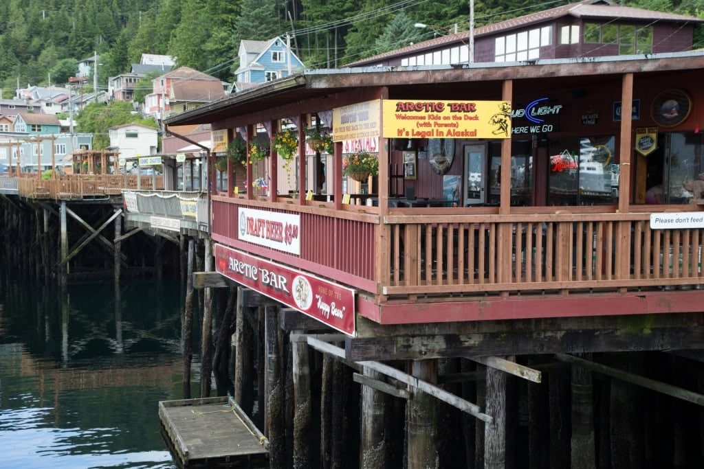 Colorful harbor of Creek Street, Ketchikan