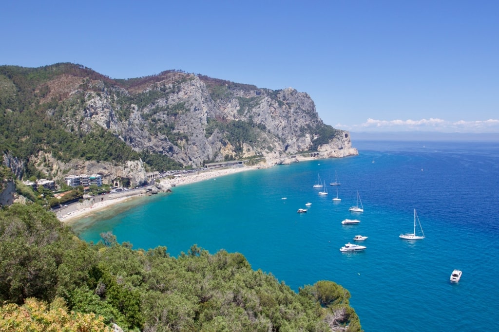 Aerial view of Baia dei Saraceni, Varigotti