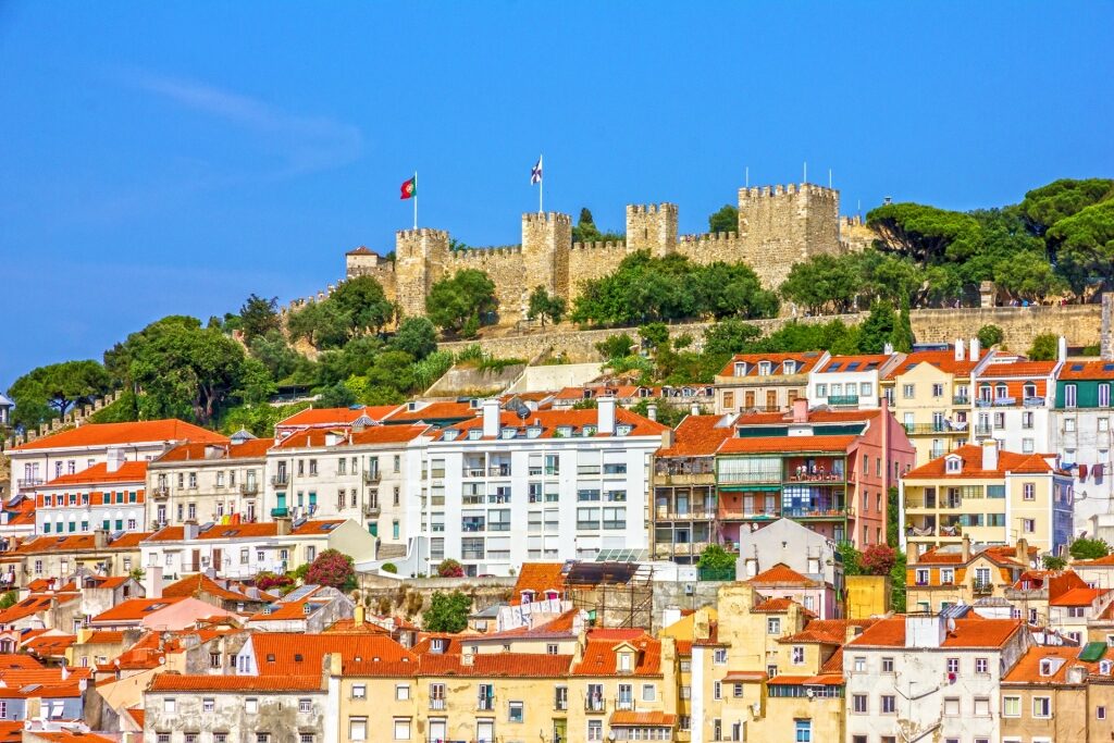 Majestic Castelo de São Jorge towering over Lisbon