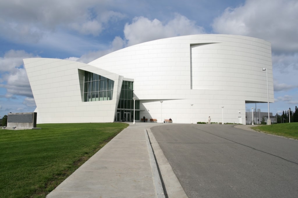 White facade of Museum of the North, Fairbanks