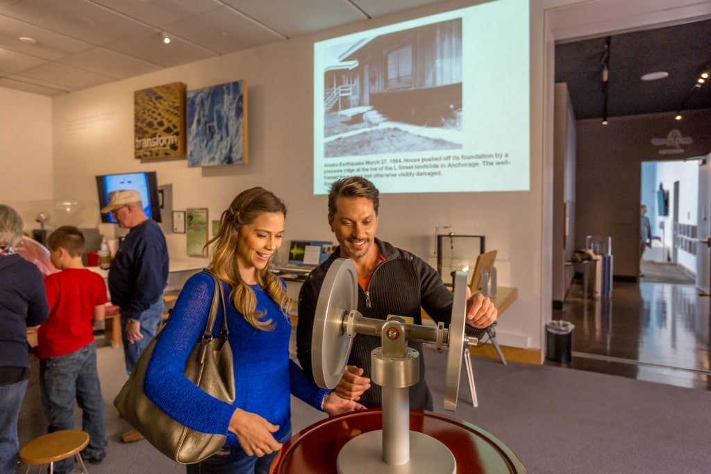 Couple exploring the Anchorage Museum