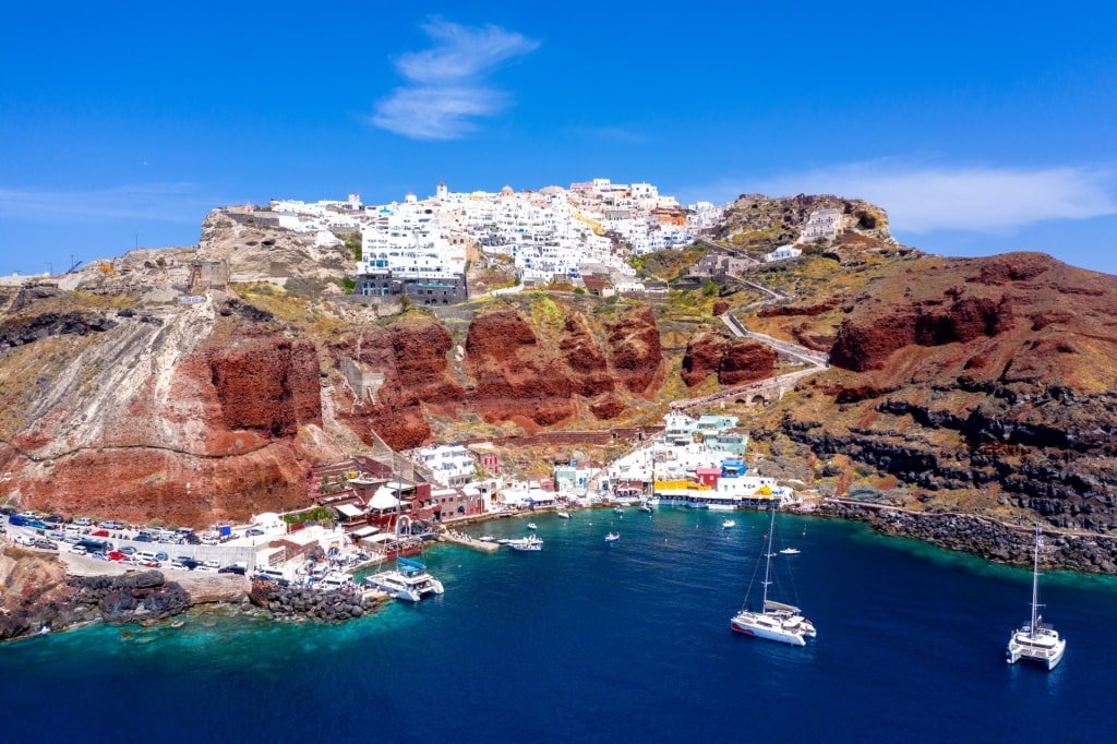 Scenic waterfront of Ammoudi