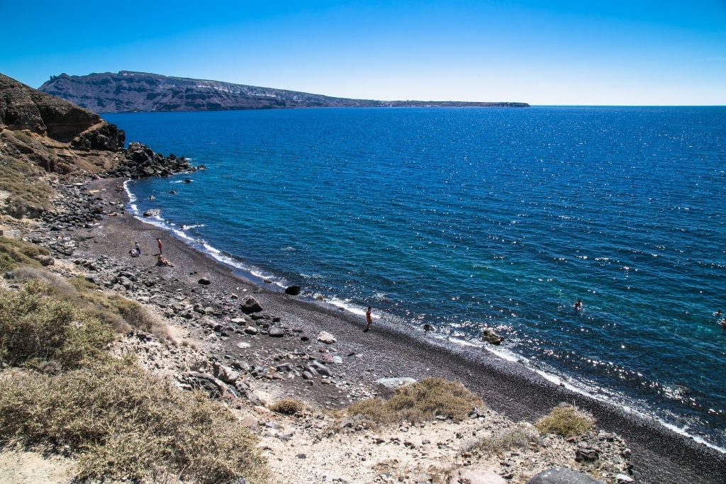 Black sand beach of Paralia Katharos