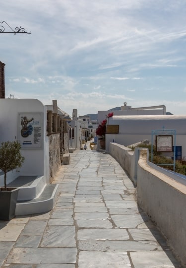 Cobbled street of Oia, Greece