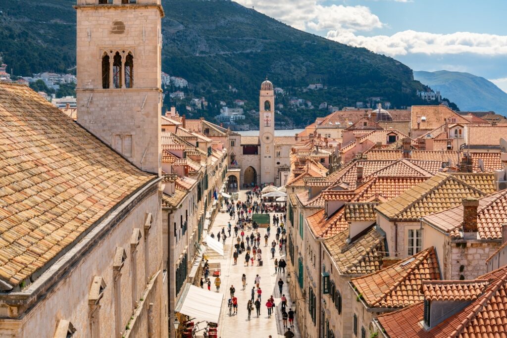 Aerial view of Stradun, Dubrovnik Old Town