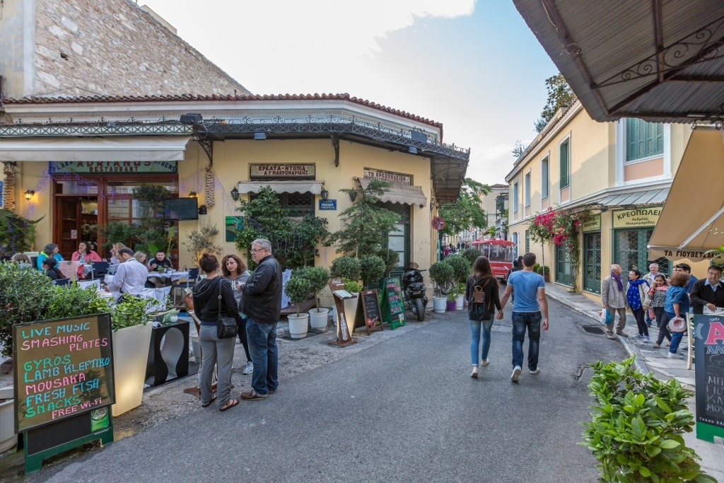 Restaurants of Plaka in Athens, Greece