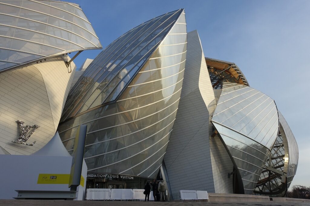 Unique architecture of Louis Vuitton Foundation, Paris