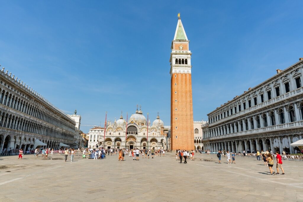 Street view of Piazza San Marco in Venice, Italy