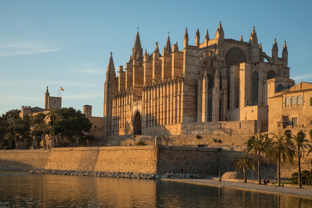 Beautiful exterior of La Seu, Palma De Mallorca