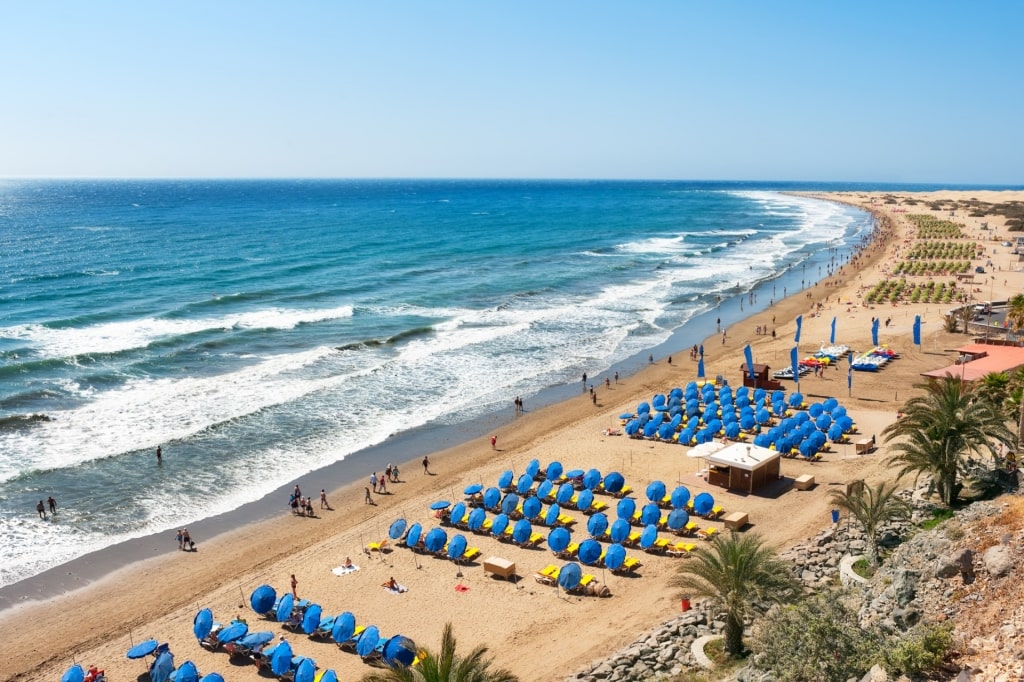 Aerial view of Playa del Ingles, Gran Canaria