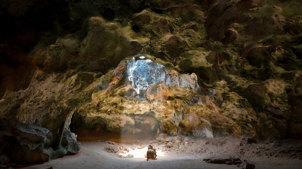 View inside Quadiriki Cave, Arikok National Park