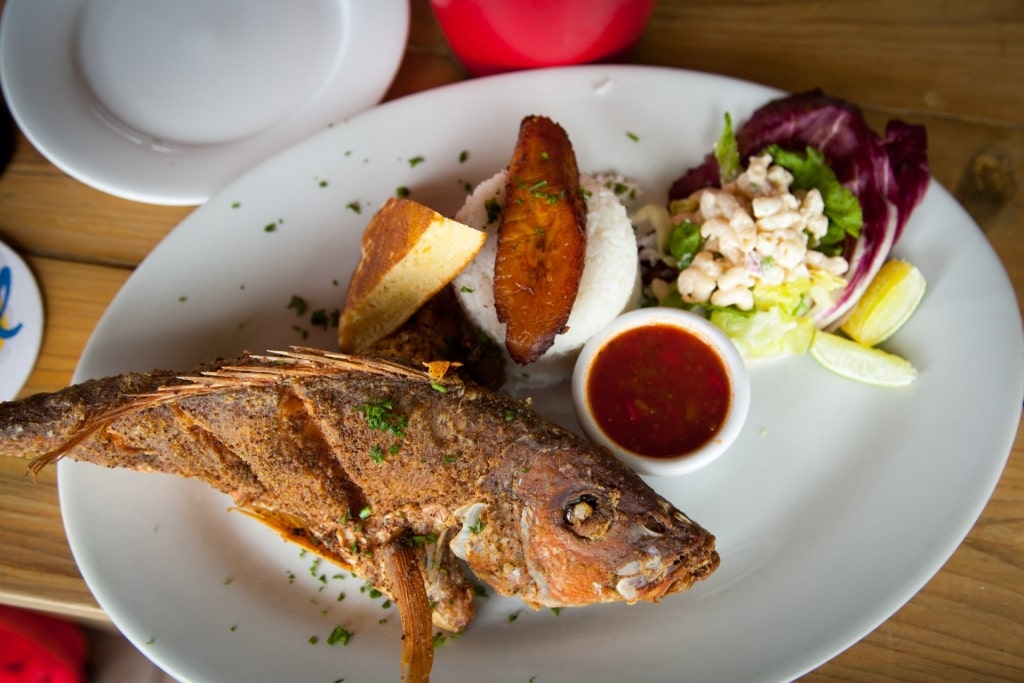 Plate of pescado frito